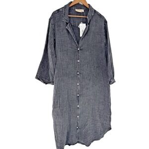 Paper Lace XL Button up Gray tunic top NWT artsy lagenlook Long sleeve collared